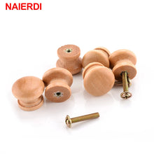 Load image into Gallery viewer, Doorknob 10pcs  Handles 2.5X2CM Natural Wooden Cabinet Drawer Wardrobe Knobs Door Pull Kitchen Handle Furniture Hardware

