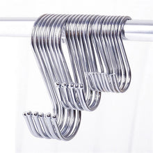 Load image into Gallery viewer, 10pcs Stainless Steel S-Shape Hook Kitchen Bedroom Multi-function Railing S Hanger Hook Clasp Holder Hooks Hanging Storage Tools
