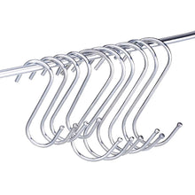 Load image into Gallery viewer, 10pcs Stainless Steel S-Shape Hook Kitchen Bedroom Multi-function Railing S Hanger Hook Clasp Holder Hooks Hanging Storage Tools
