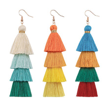 Load image into Gallery viewer, Handmade Tassel Earrings for Girls Vintage Ethnic Style Long Earrings Bohemian Personalized Eardrops Ornament Ear Stud

