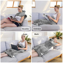 Load image into Gallery viewer, 110V-240V Electric Heating Massage Shawl Blanket Heated Pad For Neck Back Warmer Heat Wrap Adjustable Temperature Seting Belt
