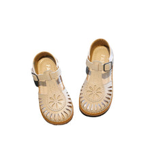 Load image into Gallery viewer, Girl T-Strap Shoes Hollow Out British Style Soft Classic Kids Mary Janes 22-36 Infant Round Toe Flat Summer Kids Sandals
