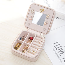 Load image into Gallery viewer, Jewelry Storage Box Mini portable leather earrings necklace ring Box
