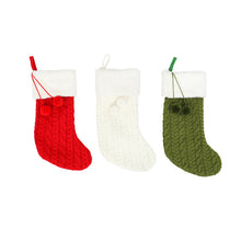 Load image into Gallery viewer, Christmas Decorations Knitted Wool Thick White Woolen Socks Hotel Home Christmas Stockings

