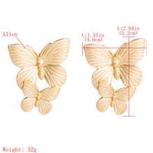 Load image into Gallery viewer, Metal Earrings Two Butterfly Earrings for Women Graceful Earrings
