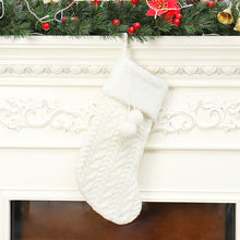 Load image into Gallery viewer, Christmas Decorations Knitted Wool Thick White Woolen Socks Hotel Home Christmas Stockings

