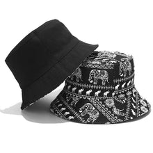 Load image into Gallery viewer, Animal Elephant Printed Canvas Sun Hat Summer Casual All-Match Double-Sided Wear Boys and Girls Bucket Hat Ethnic Style Bucket Hat
