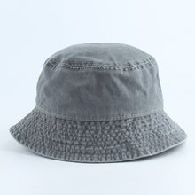 Load image into Gallery viewer, Jean Fisherman Hat Casual Flat Top Washed Distressed Harajuku Pure Color Adult Bucket Hat
