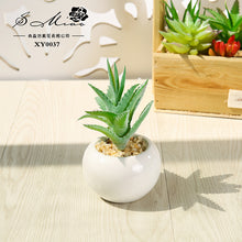 Load image into Gallery viewer, Small round Basin Mini Artificial Succulent Pant Potted Plant (Pot Included) Emulational Flower Decoration
