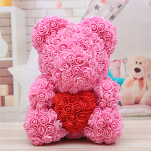 Load image into Gallery viewer, 40cm Preserved Fresh Flower Rose Bear Soap Flower Bear PE Flower Bear Christmas Valentine's Day Gift Rose Bear
