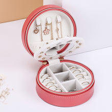 Load image into Gallery viewer, Jewelry Storage Box Round Portable Travel Earrings Ring Lipstick  Holders Case
