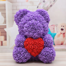 Load image into Gallery viewer, 40cm Preserved Fresh Flower Rose Bear Soap Flower Bear PE Flower Bear Christmas Valentine's Day Gift Rose Bear
