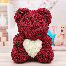 Load image into Gallery viewer, 40cm Preserved Fresh Flower Rose Bear Soap Flower Bear PE Flower Bear Christmas Valentine's Day Gift Rose Bear
