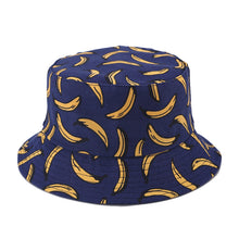 Load image into Gallery viewer, Double-Sided Couple Bucket Hat Banana Stamp Bucket Hat Summer Outdoor Sports Sunhat
