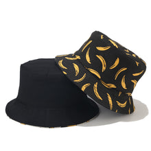 Load image into Gallery viewer, Double-Sided Couple Bucket Hat Banana Stamp Bucket Hat Summer Outdoor Sports Sunhat

