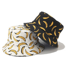 Load image into Gallery viewer, Double-Sided Couple Bucket Hat Banana Stamp Bucket Hat Summer Outdoor Sports Sunhat
