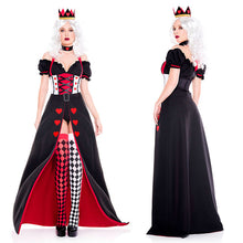 Load image into Gallery viewer, Halloween Cosplay Red Heart Princess Queen Alice in Wonderland Red Peach Queen Dress
