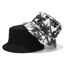 Load image into Gallery viewer, Canvas Bucket Hat Men's and Women's Fashionable Printed Coconut Tree Double-Sided Wear Bucket Hat Outdoor Travel Sun Hat
