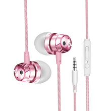 Load image into Gallery viewer, In ear headset turbo metal subwoofer with microphone by wire mobile phone computer MP3 headset
