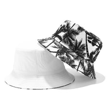 Load image into Gallery viewer, Canvas Bucket Hat Men's and Women's Fashionable Printed Coconut Tree Double-Sided Wear Bucket Hat Outdoor Travel Sun Hat
