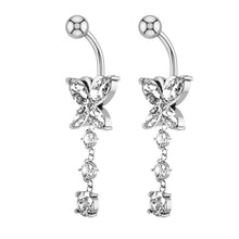 Load image into Gallery viewer, Belly Umbilical Ring Creative Butterfly Zircon Navel Decoration Umbilical Ring
