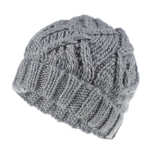 Load image into Gallery viewer, Rhombus Plaid Soft Thick Wool Knitted Hat Girl's Cap Fashion Autumn and Winter Woolen Cap

