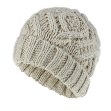Load image into Gallery viewer, Rhombus Plaid Soft Thick Wool Knitted Hat Girl's Cap Fashion Autumn and Winter Woolen Cap
