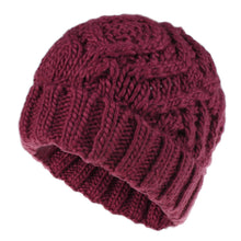 Load image into Gallery viewer, Rhombus Plaid Soft Thick Wool Knitted Hat Girl's Cap Fashion Autumn and Winter Woolen Cap
