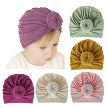 Load image into Gallery viewer, 18-Color Knitted Rayon Donut Babies' Cloth Cap Children's Hat Baby
