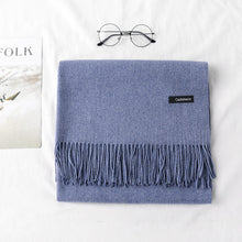 Load image into Gallery viewer, Women's Cashmere-like Solid Color 2023 Autumn and Winter Thickening Tassel Shawl Women's Big Red Scarf
