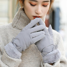 Load image into Gallery viewer, Autumn and Winter Warm Gloves Women's Velvet Cold Protection Outdoor Riding Touch Screen Gloves Fur Mouth Rabbit Cotton Gloves
