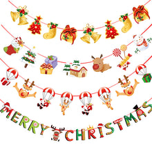 Load image into Gallery viewer, Christmas Decoration Cartoon Paper Hanging Flag Colorful Flags Christmas Holiday Scene Atmosphere Layout Christmas Paper Hanging Flag
