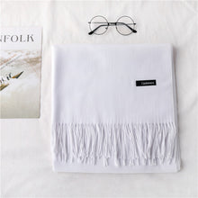 Load image into Gallery viewer, Women's Cashmere-like Solid Color 2023 Autumn and Winter Thickening Tassel Shawl Women's Big Red Scarf
