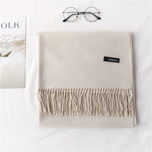 Load image into Gallery viewer, Women's Cashmere-like Solid Color 2023 Autumn and Winter Thickening Tassel Shawl Women's Big Red Scarf

