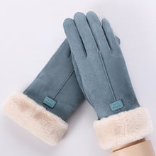 Load image into Gallery viewer, Women's Winter Thermal Extra Thick with Fleece Touch Screen Gloves Riding Korean-Style Cotton Suede Gloves Customization
