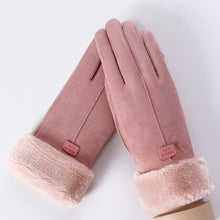 Load image into Gallery viewer, Women's Winter Thermal Extra Thick with Fleece Touch Screen Gloves Riding Korean-Style Cotton Suede Gloves Customization
