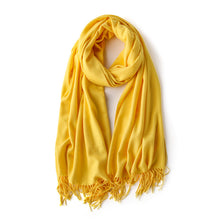 Load image into Gallery viewer, Women's Cashmere-like Solid Color 2023 Autumn and Winter Thickening Tassel Shawl Women's Big Red Scarf
