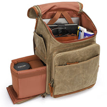 Load image into Gallery viewer, Photography Bag SLR Backpack Waterproof Large Capacity Wax Dyed Canvas Outdoor Bag
