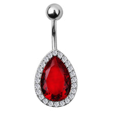 Load image into Gallery viewer, Water Drop Zircon Navel Buckle Umbilical Ring Piercing Jewelry
