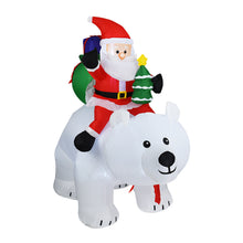 Load image into Gallery viewer, Holiday Decoration Christmas White Bear Inflatable Santa Riding Shaking Head Bear Atmosphere
