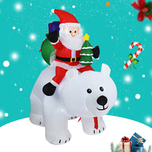 Load image into Gallery viewer, Holiday Decoration Christmas White Bear Inflatable Santa Riding Shaking Head Bear Atmosphere
