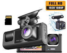 Load image into Gallery viewer, 3 Channel Car DVR HD 1080P 3-Lens Inside Vehicle Dash CamThree Way Camera DVRs Recorder Video Registrator Dashcam Camcorder
