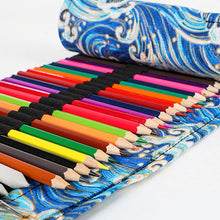 Load image into Gallery viewer, Pencil Case Canvas Roll Up Pencil Bag Pen Curtain Case Makeup Wrap Holder
