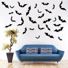Load image into Gallery viewer, 12/24/48pcs Halloween Decoration 3D Black Bat Halloween Party DIY Bar Room Decor Party Scary Props Wall Sticker
