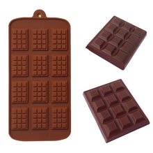 Load image into Gallery viewer, 12 Even Chocolate Mold Silicone Fondant Molds DIY Candy Bar Mould Sugarcraft Cake Decoration Tools Kitchen Baking Accessories
