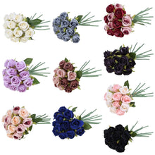 Load image into Gallery viewer, 12 Heads Simulation Artificial Rose Flower Silk Bouquet Wedding Party Home Decor Beauty Cheap Fake Flowers indoor Accessories
