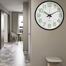 Load image into Gallery viewer, Wall Clock 12 inch Luminous Minimalist   Modern Design White Quartz Simple Glowing Hanging Clocks Bedroom Living Room Decoration

