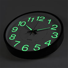Load image into Gallery viewer, Wall Clock 12 inch Luminous Minimalist   Modern Design White Quartz Simple Glowing Hanging Clocks Bedroom Living Room Decoration

