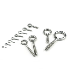 Load image into Gallery viewer, Screws 12 Kinds of  Eye Screw Bolt Hook 304 Stainless Steel Screw Eye DIY Rope Accessories Wood Screws Jewellery Accessories
