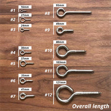Load image into Gallery viewer, Screws 12 Kinds of  Eye Screw Bolt Hook 304 Stainless Steel Screw Eye DIY Rope Accessories Wood Screws Jewellery Accessories
